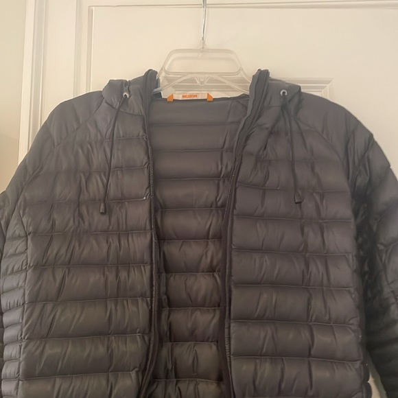 Cintamani down puffy long coat size medium black jacket with hood Iceland long - Picture 2 of 14